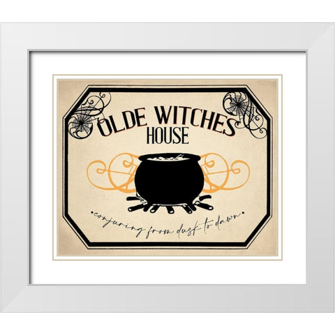 Olde Witches House White Modern Wood Framed Art Print with Double Matting by Allen, Kimberly