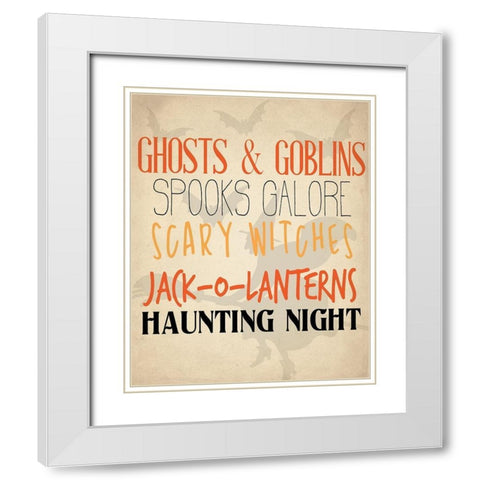 Ghost and Goblins White Modern Wood Framed Art Print with Double Matting by Allen, Kimberly