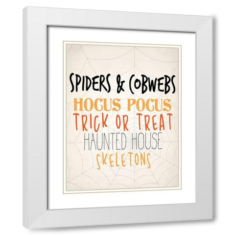 Spiders and Cobwebs v2 White Modern Wood Framed Art Print with Double Matting by Allen, Kimberly