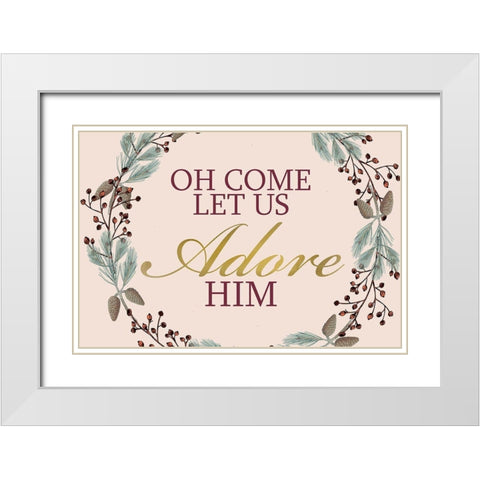 Oh Come Let Us White Modern Wood Framed Art Print with Double Matting by Allen, Kimberly