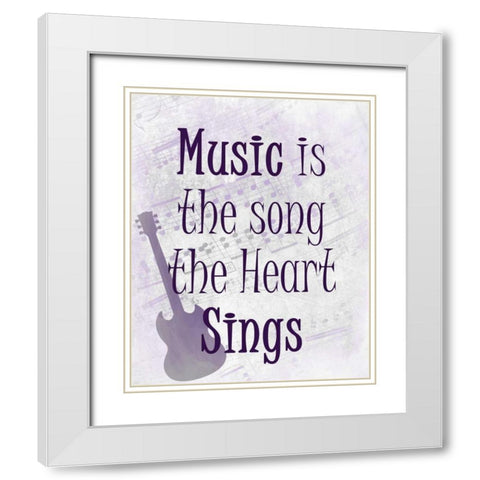 Music is the Song White Modern Wood Framed Art Print with Double Matting by Allen, Kimberly