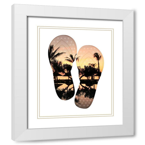 Beach Sunsets 1 White Modern Wood Framed Art Print with Double Matting by Allen, Kimberly