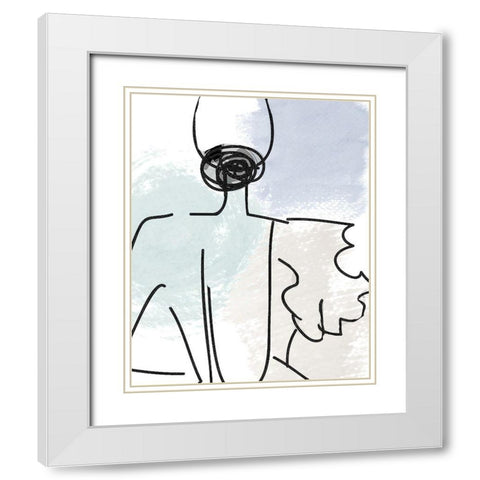 Figure B White Modern Wood Framed Art Print with Double Matting by Allen, Kimberly