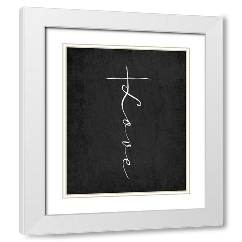 Love Cross White Modern Wood Framed Art Print with Double Matting by Allen, Kimberly