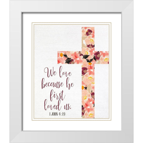 We Love White Modern Wood Framed Art Print with Double Matting by Allen, Kimberly