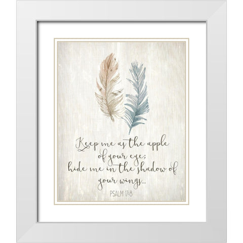 His Feathers 2 White Modern Wood Framed Art Print with Double Matting by Allen, Kimberly