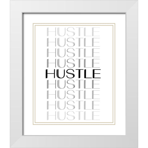 Hustle White Modern Wood Framed Art Print with Double Matting by Allen, Kimberly