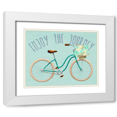 Enjoy the Journey White Modern Wood Framed Art Print with Double Matting by Allen, Kimberly