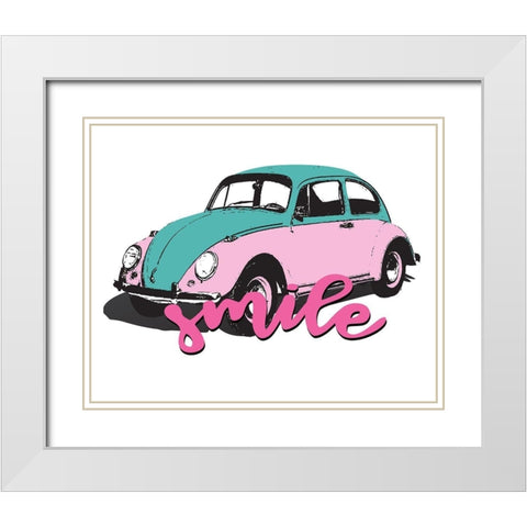 Happy 2 White Modern Wood Framed Art Print with Double Matting by Allen, Kimberly