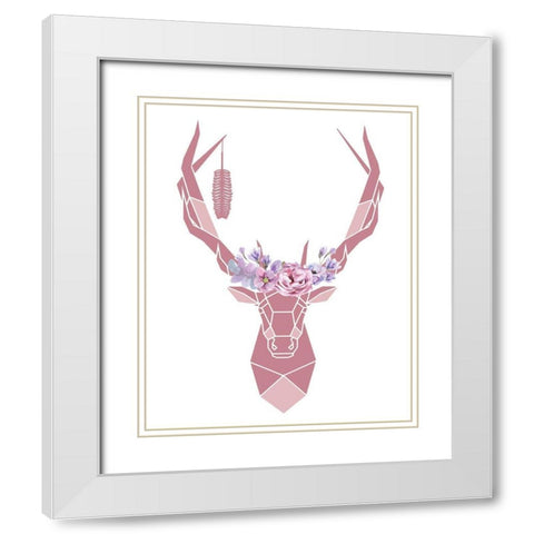 Geo Animal 2 White Modern Wood Framed Art Print with Double Matting by Allen, Kimberly