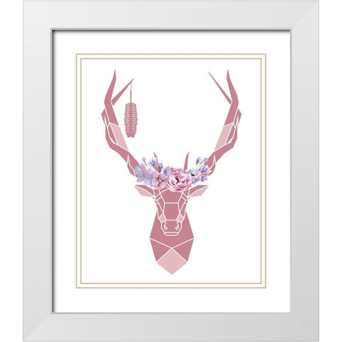 Geo Animal 2 White Modern Wood Framed Art Print with Double Matting by Allen, Kimberly