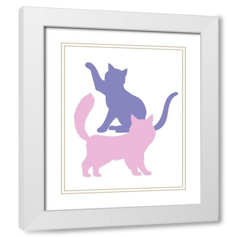 Cats Cats 1 White Modern Wood Framed Art Print with Double Matting by Allen, Kimberly