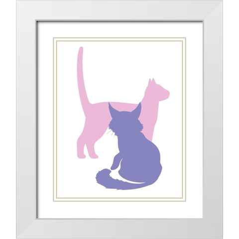 Cats Cats 2 White Modern Wood Framed Art Print with Double Matting by Allen, Kimberly