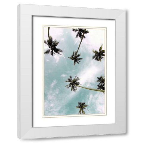Palm Sky White Modern Wood Framed Art Print with Double Matting by Allen, Kimberly