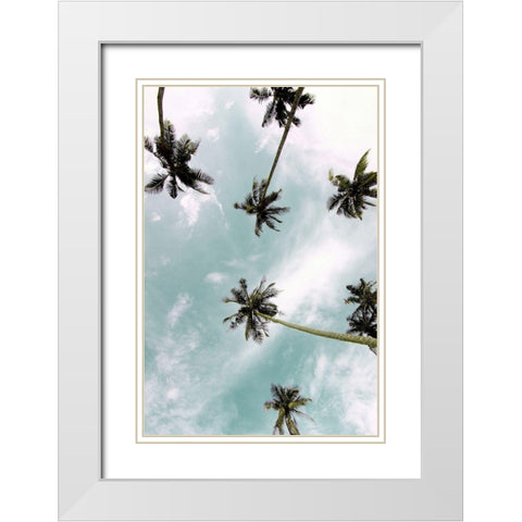 Palm Sky White Modern Wood Framed Art Print with Double Matting by Allen, Kimberly