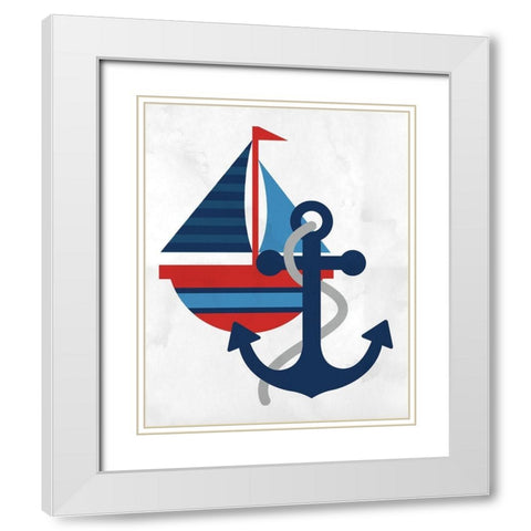 Sailing 2 White Modern Wood Framed Art Print with Double Matting by Allen, Kimberly