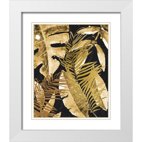Tropic Golds 1 White Modern Wood Framed Art Print with Double Matting by Allen, Kimberly