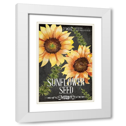 Sunflower Seed White Modern Wood Framed Art Print with Double Matting by Allen, Kimberly
