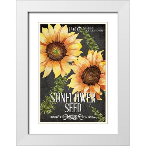 Sunflower Seed White Modern Wood Framed Art Print with Double Matting by Allen, Kimberly