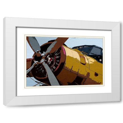 Propeller White Modern Wood Framed Art Print with Double Matting by Allen, Kimberly