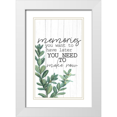 Memories v3 White Modern Wood Framed Art Print with Double Matting by Allen, Kimberly