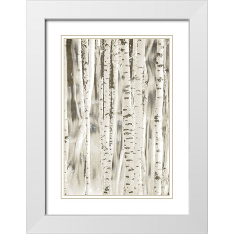 Birches 3 White Modern Wood Framed Art Print with Double Matting by Allen, Kimberly