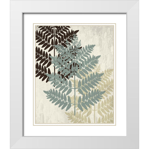 Fern 1 White Modern Wood Framed Art Print with Double Matting by Allen, Kimberly