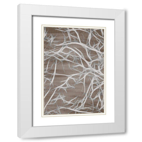 Branching 1 White Modern Wood Framed Art Print with Double Matting by Kimberly, Allen