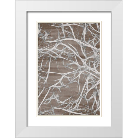 Branching 1 White Modern Wood Framed Art Print with Double Matting by Kimberly, Allen