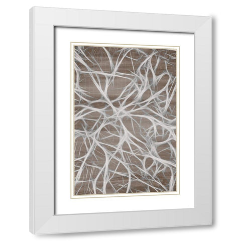 Branching 2 White Modern Wood Framed Art Print with Double Matting by Kimberly, Allen