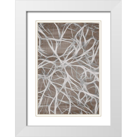 Branching 2 White Modern Wood Framed Art Print with Double Matting by Kimberly, Allen