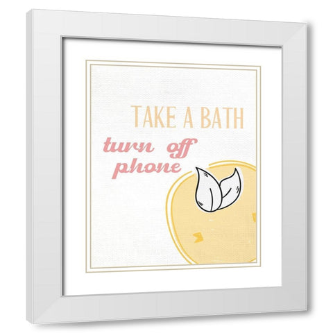Self Care Menu 2 White Modern Wood Framed Art Print with Double Matting by Allen, Kimberly