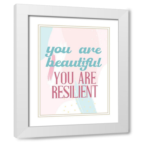Positive Affirmations 4 White Modern Wood Framed Art Print with Double Matting by Allen, Kimberly