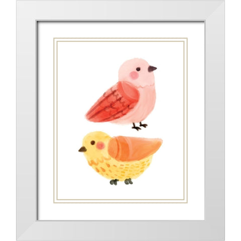 Chirp 1 White Modern Wood Framed Art Print with Double Matting by Allen, Kimberly