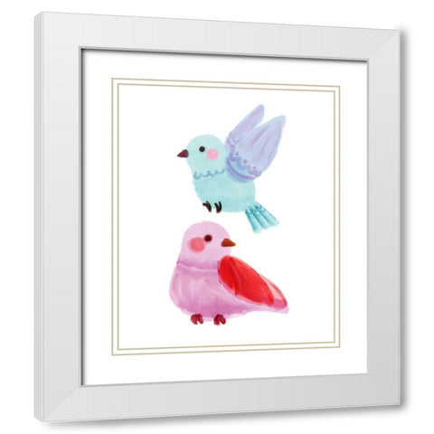 Chirp 3 White Modern Wood Framed Art Print with Double Matting by Allen, Kimberly