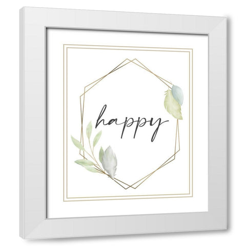 Minty 4 White Modern Wood Framed Art Print with Double Matting by Allen, Kimberly