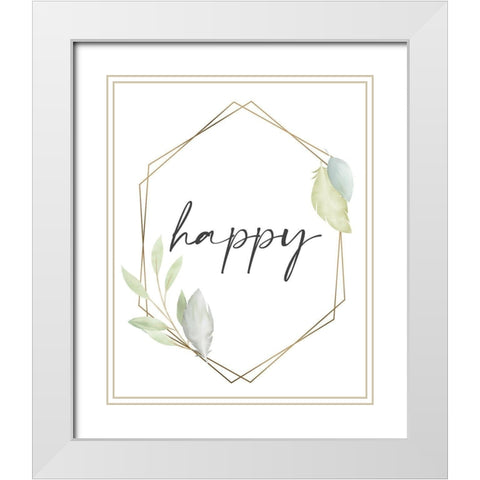 Minty 4 White Modern Wood Framed Art Print with Double Matting by Allen, Kimberly