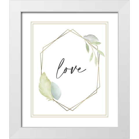 Minty 5 White Modern Wood Framed Art Print with Double Matting by Allen, Kimberly