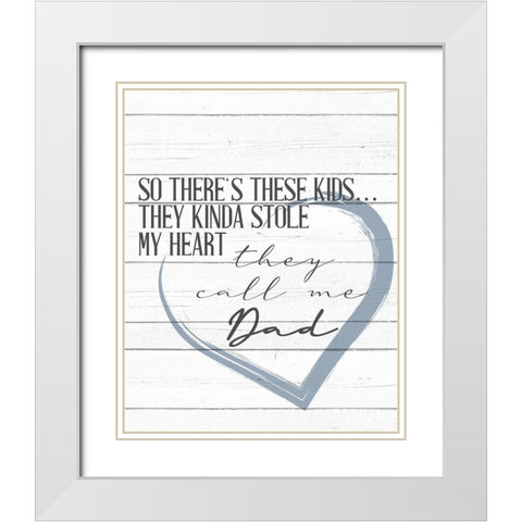 Call Me Dad White Modern Wood Framed Art Print with Double Matting by Allen, Kimberly
