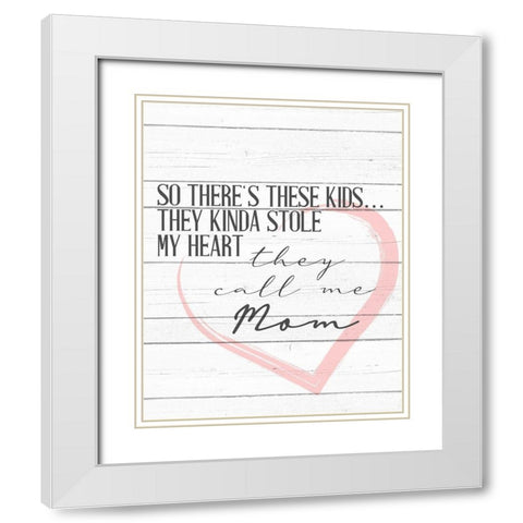 Call Me Mom White Modern Wood Framed Art Print with Double Matting by Allen, Kimberly