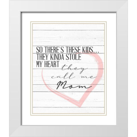 Call Me Mom White Modern Wood Framed Art Print with Double Matting by Allen, Kimberly
