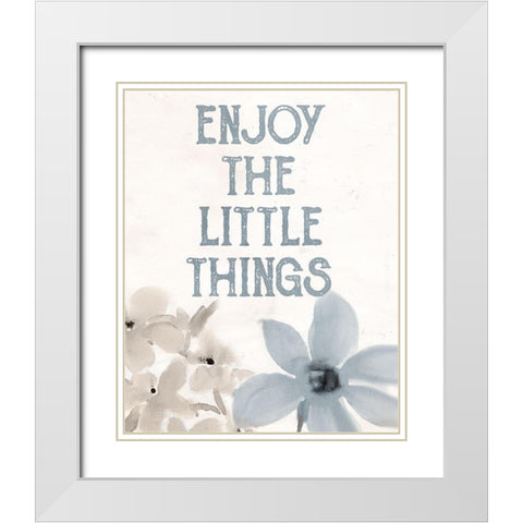 Spring Blue 3 White Modern Wood Framed Art Print with Double Matting by Allen, Kimberly