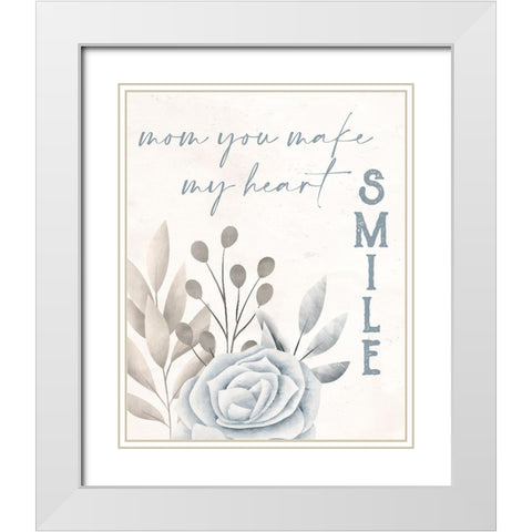 Heart Smile White Modern Wood Framed Art Print with Double Matting by Allen, Kimberly