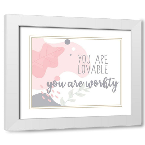 Affirmations 1 White Modern Wood Framed Art Print with Double Matting by Allen, Kimberly