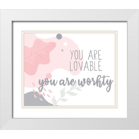 Affirmations 1 White Modern Wood Framed Art Print with Double Matting by Allen, Kimberly