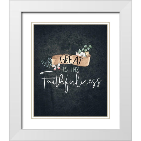 Great is Thy White Modern Wood Framed Art Print with Double Matting by Allen, Kimberly