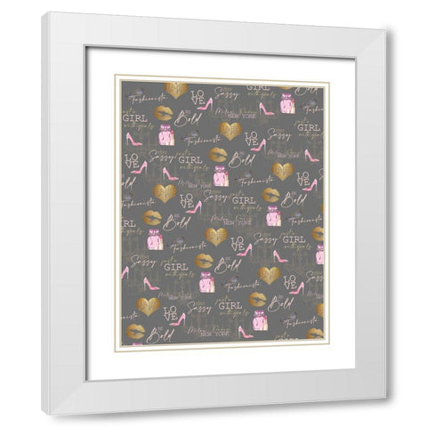 Fashionista Bedding White Modern Wood Framed Art Print with Double Matting by Allen, Kimberly