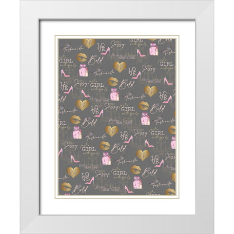 Fashionista Bedding White Modern Wood Framed Art Print with Double Matting by Allen, Kimberly