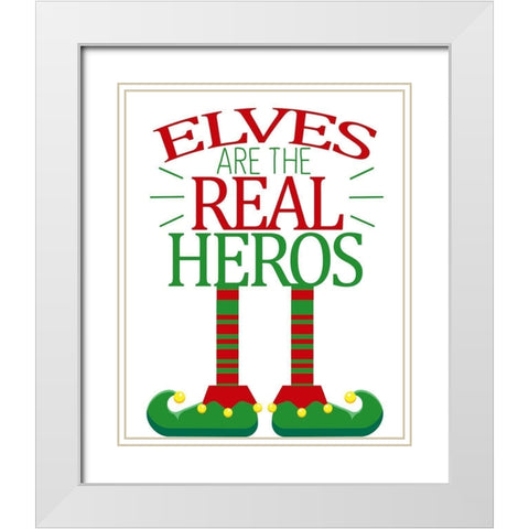 Elves White Modern Wood Framed Art Print with Double Matting by Allen, Kimberly