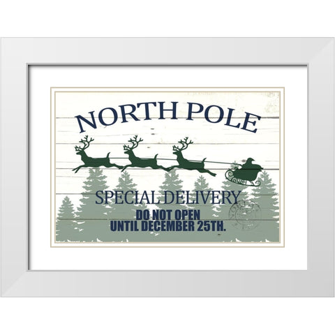 North Pole Special Delivery White Modern Wood Framed Art Print with Double Matting by Allen, Kimberly